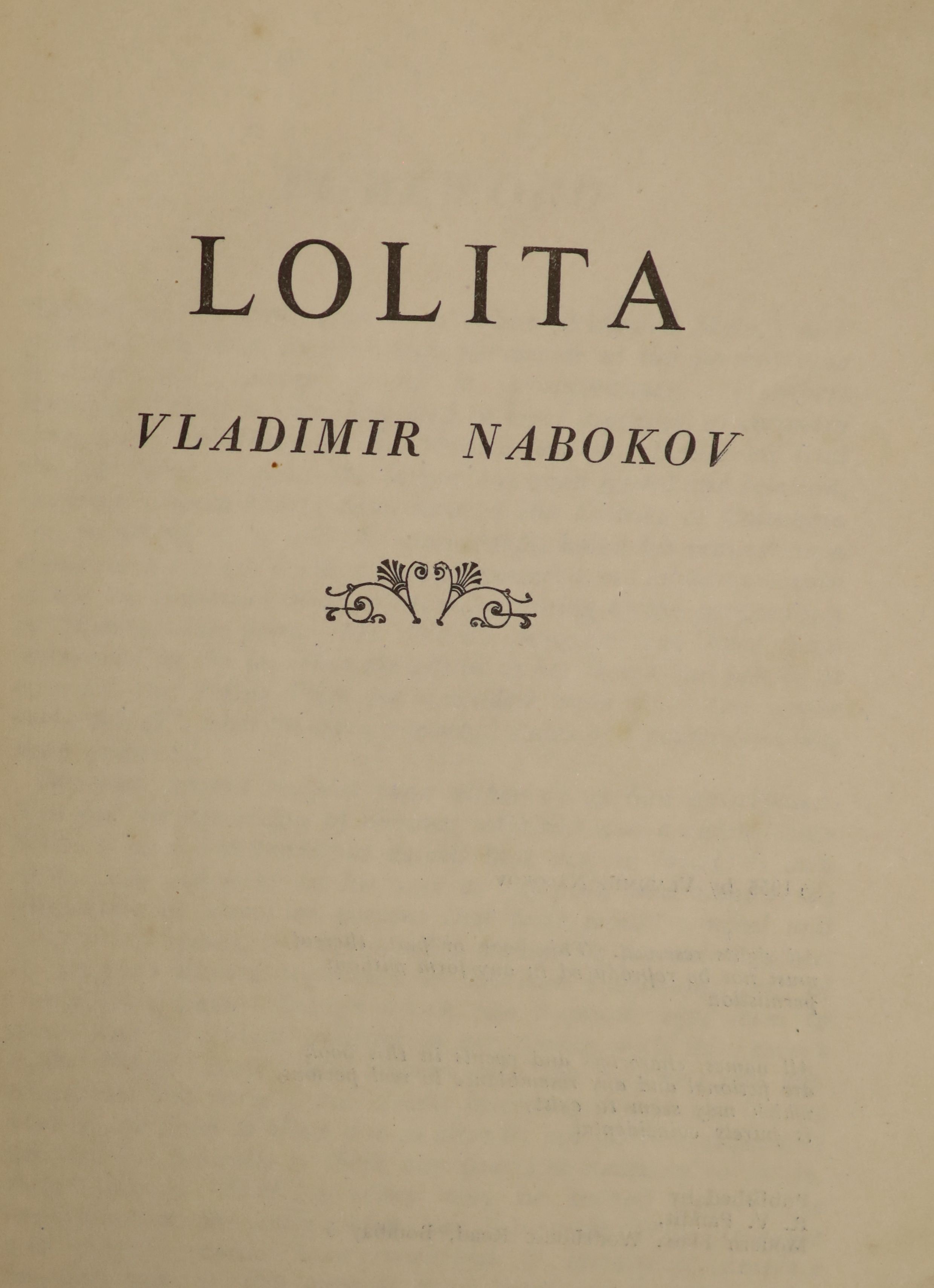 Nabokov, Vladimir - Lolita, 1st Indian edition, 8vo, cloth, R. V. Pandit, Bombay, 1955